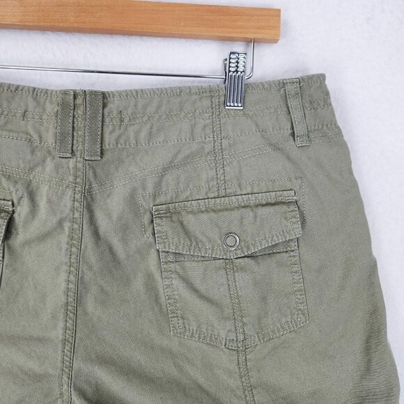 Eddie Bauer Shorts Womens 10 Green Blakely Fit Ripstop Utility Zip Pocket Hiking - Picture 9 of 12